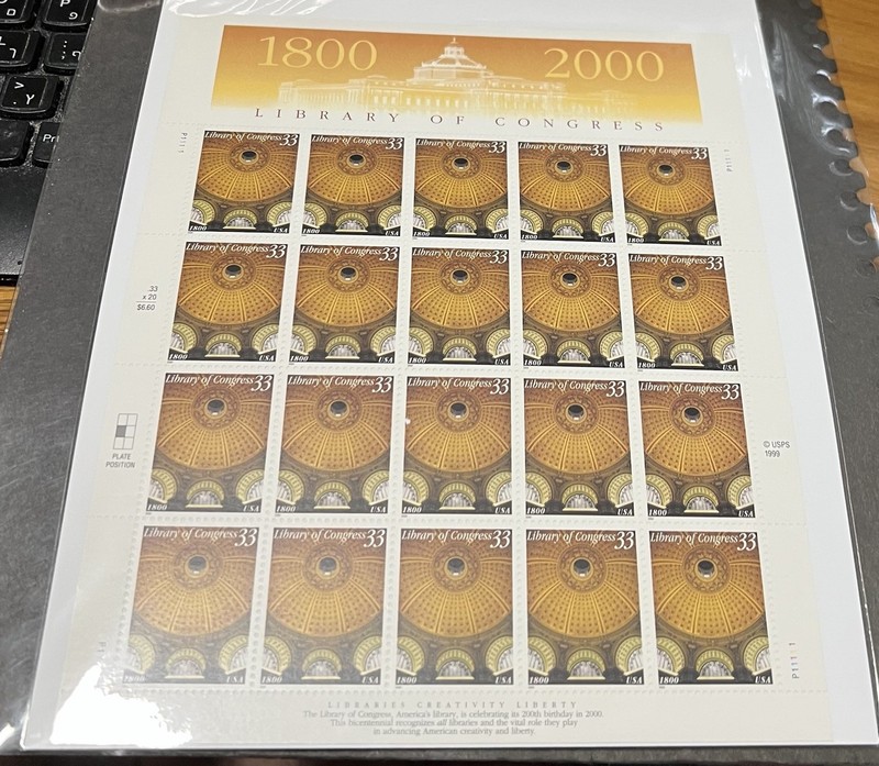 US Scott #3390 2000 Library Of Congress 200 Years Sheet of 20 Stamps at Face!!