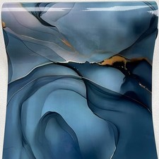 Dark Blue Marble Shelf Liner Contact Paper Peel and Stick Wallpaper for Kitchen