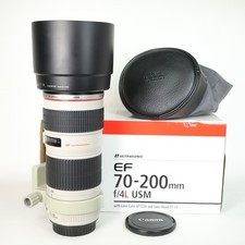 Canon EF 70-200mm F4 L USM Telephoto Lens, Both Caps & Hood, Very Good Condition