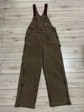 Vintage Carhartt Overalls Work Bibs Pants Quilted Double Knee 35x29 Workwear