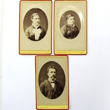 CDV lot 3 women man c1885 Albert Prouzet Paris large popular photography