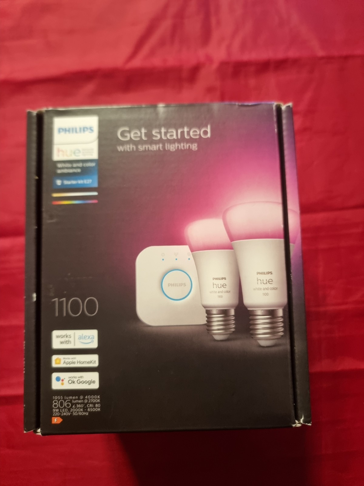 Philips Hue White/Colour Ambiance Wireless Lighting LED Starter Kit E27 Refurb