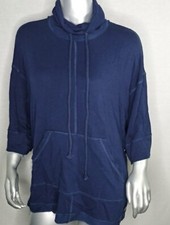 Free People Size M Movement Sweatshirt Blue Wide Short Sleeves Active Workout
