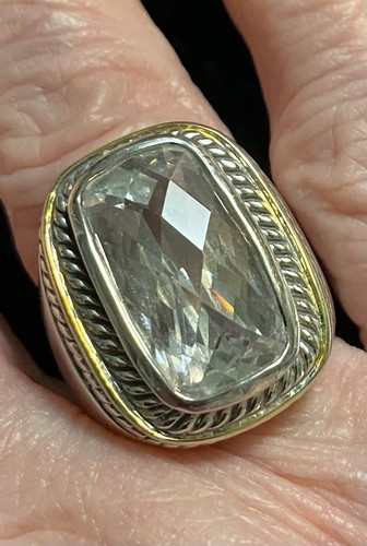 David Yurman Herrenring Kissenschliff Zargenfassung Quarz 15,38 gr Größe 8 - Bild 2 von 4