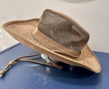 Cov-ver Your World Handwoven Aussie Safari Vented Connor Hat Brown Sz Small