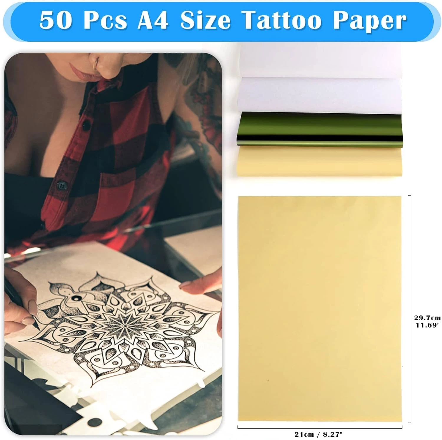 Papel De Transferencia De Tatuaje 50 Hojas Para Transferencia De Tatuaje image 2