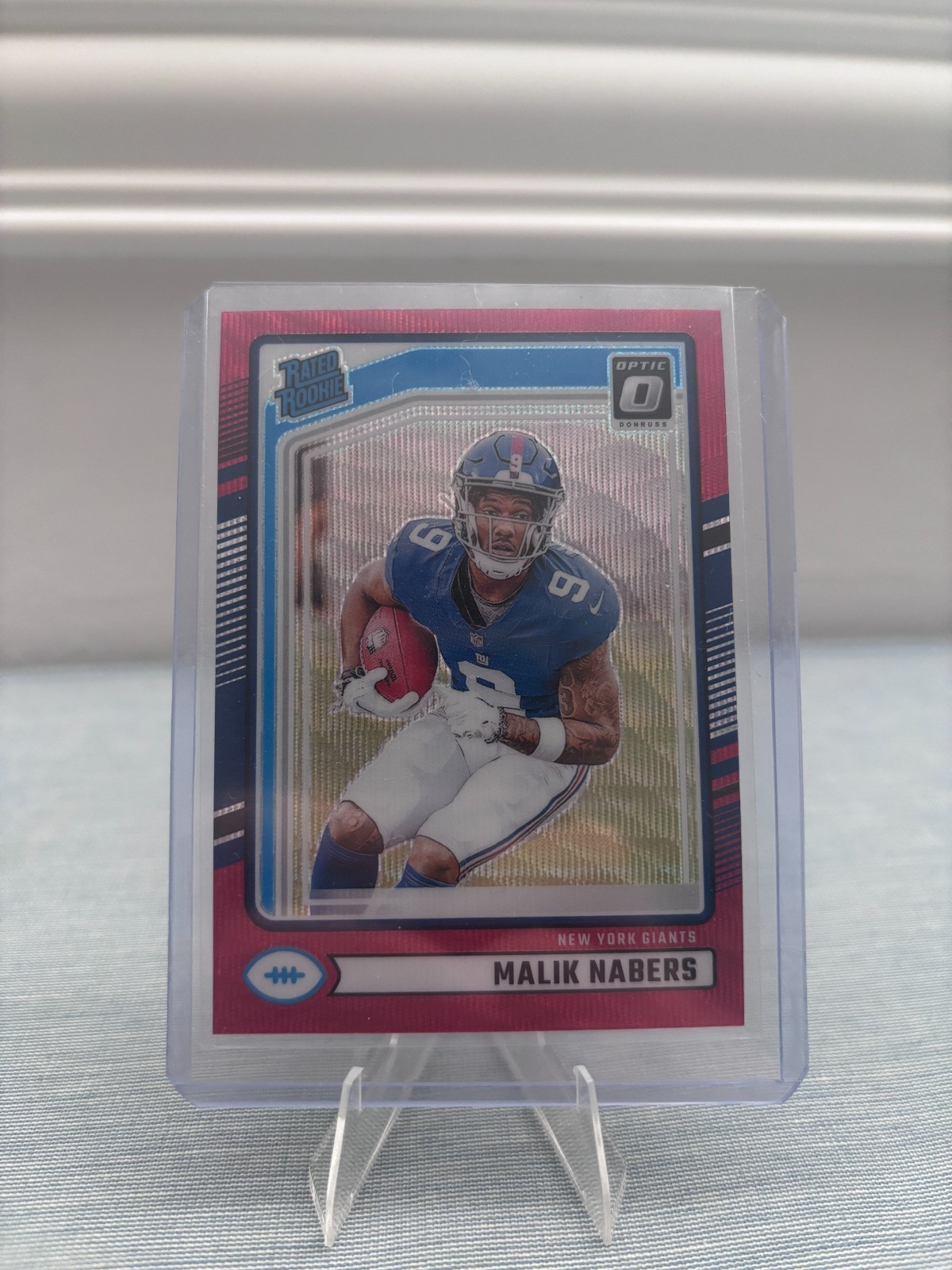 2024 Panini Donruss - Rookie Malik Nabers #383 Optic Preview Red Wave Prizm (RC)
