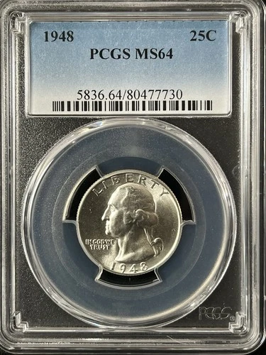1948  25C Washington Quarter Dollar PCGS MS64   80477730