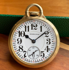 1940 Hamilton 992E Elinvar 16S 21 Jewels Montgomery Dial Pocket Watch