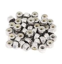 50pcs 1/4-20 Inch Nylon Inserted Self Locking Nuts - 304 Stainless Steel, 1/4...