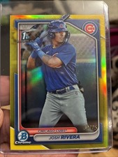 2024 Bowman Chrome Prospects Josh Rivera #BCP-115 Yellow Refractor /75 (RC)