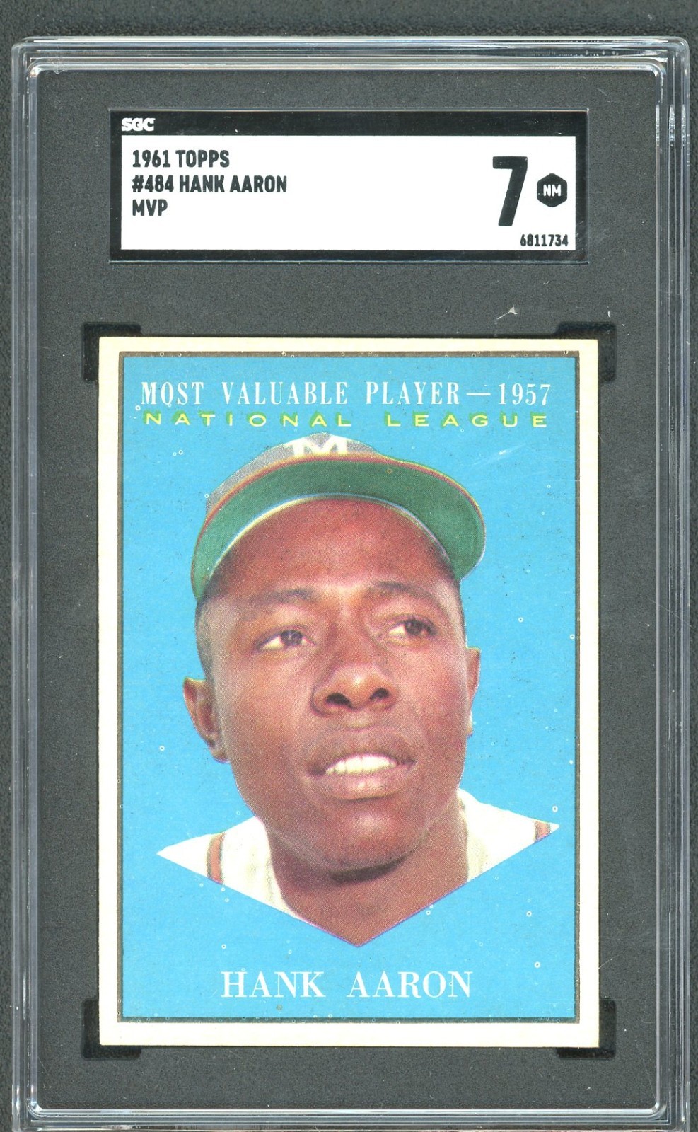 1961 Topps Baseball Hank Aaron N.L. MVP '57 SGC 7