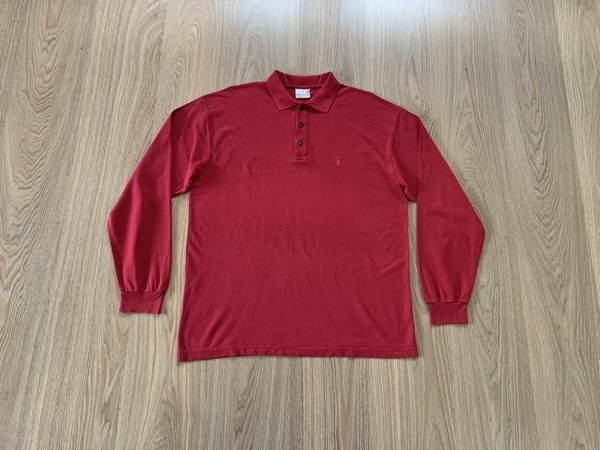 Men Trussardi Polo Shirt Red Cotton 42 / XL