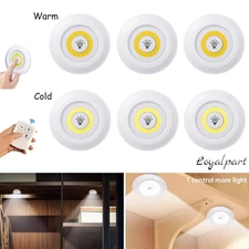 3PCS LED Puck Light Wireless Under Cabinet Lighting Kit Kitchen Counter Light US
