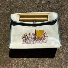 Vintage Kids School Bag Childs Bookbag Purse 1950s Cowboys Western