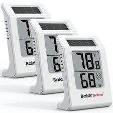 2.2'' Digital Thermometer and Hygrometer Meter, Solar-Powered Indoor Temperat...