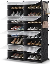 HOMIDEC Shoe Rack, 8 Tier Shoe Storage Cabinet 32 Pair Plastic Shoe Shelves 