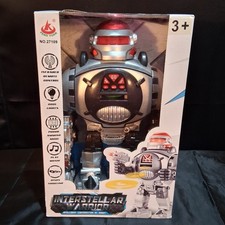 Interstellar Warrior RC Robot Walks Turn Dance Music Lights Sound Fires Disc NIB