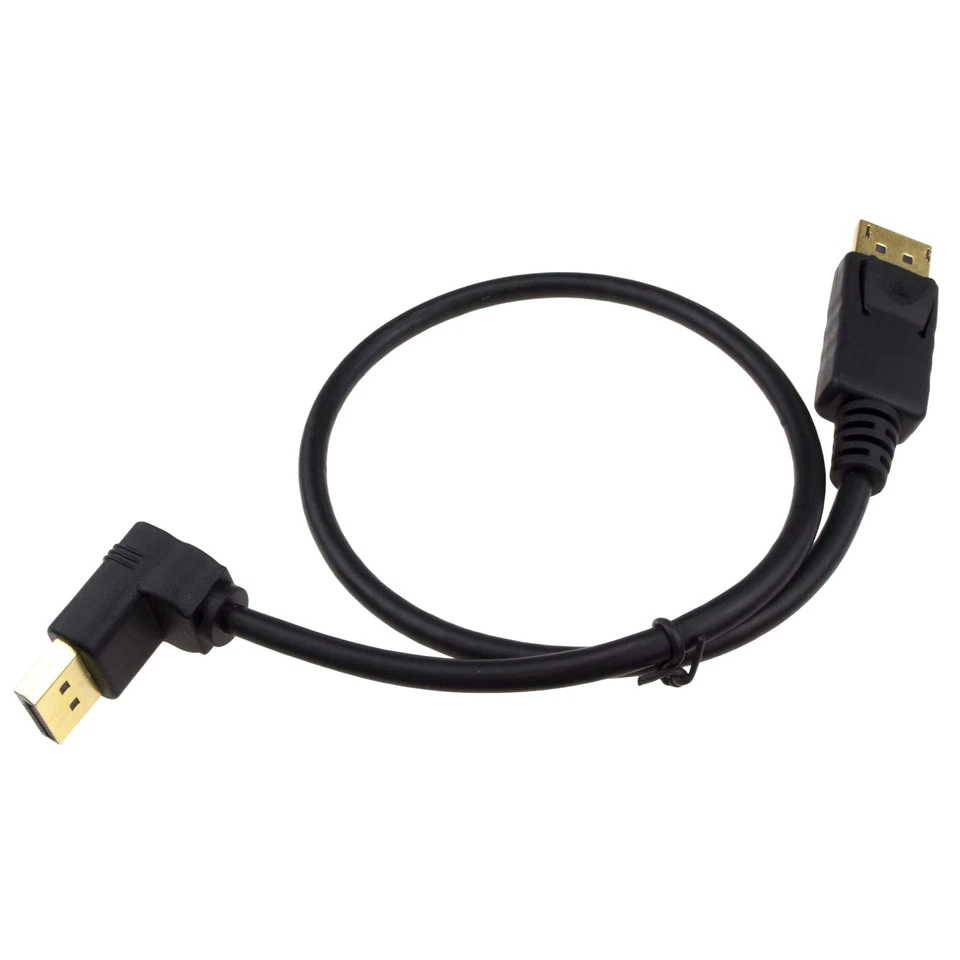 0.5m Rechtwinklig Displayport v1.2 Stecker Zu Gerade Monitor Kabel 4K 50cm - Bild 2 von 4