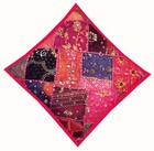 30" Ind Embroidered Cushion Cover Cotton Pillow Case Patchwork Sofa Cover Throw