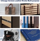 100 Sets Chicago Screws Rivets 7/20" 5 Colors for DIY Leather Craft Belt Repair