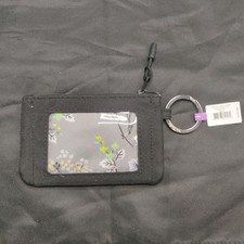 Vera Bradley Floral  Black Zip ID Case