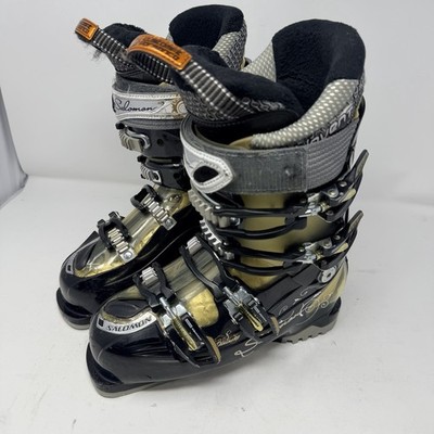 Salomon Divine RS 8 Black Gold Women's Ski Boots Size 24 Mondo 24