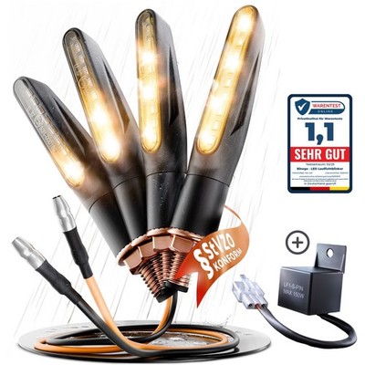 Binego  4x LED Blinker Motorrad E Geprüft Lauflicht Universelle Blinkleuchten