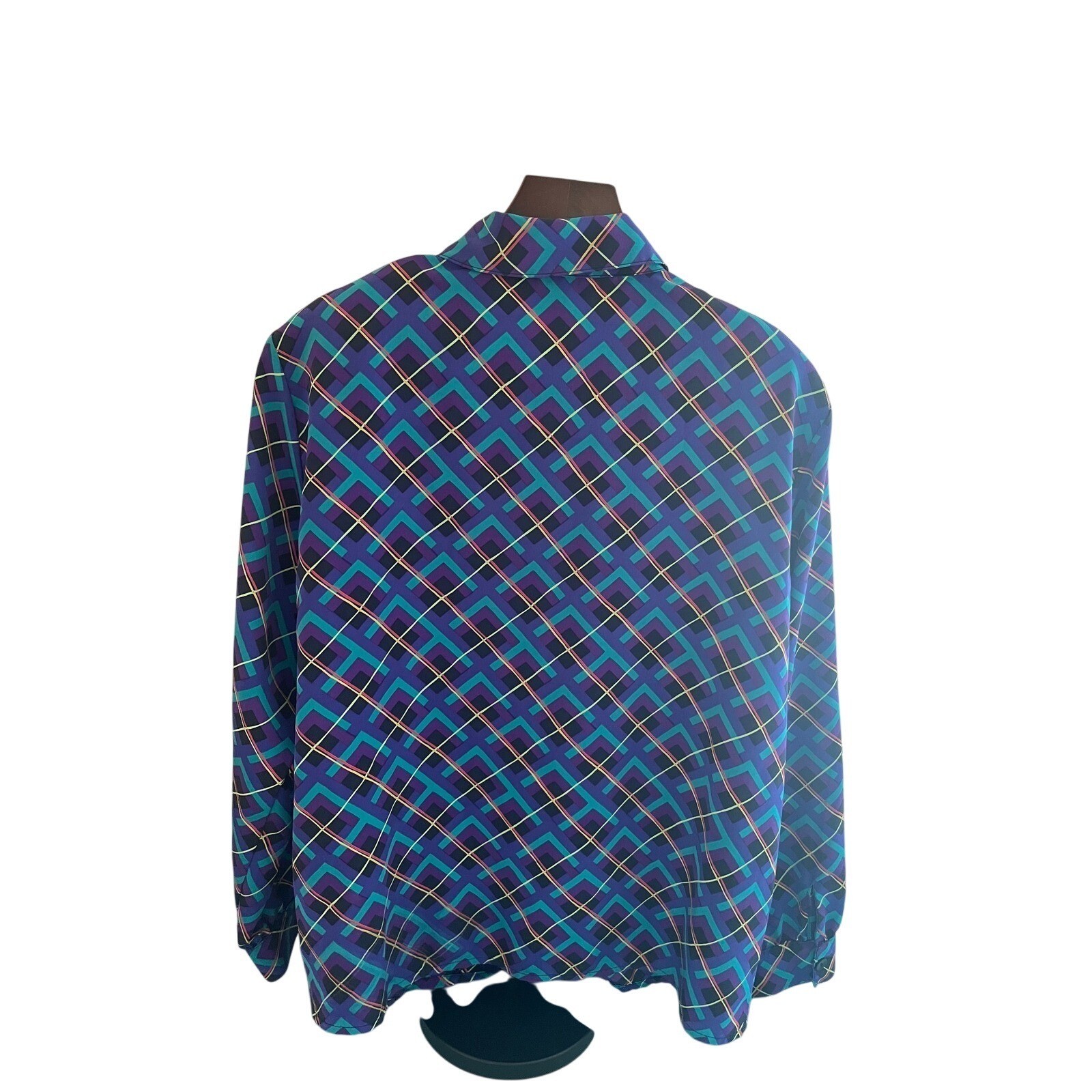 Notations Vintage Plaid Button Down Top Long Slee… - image 2