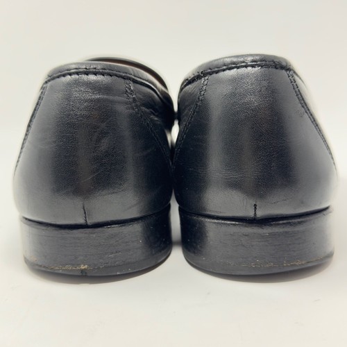 Vintage Salvatore Ferragamo Gancini Loafers Black Leather Size 8.5 EE - Picture 7 of 10