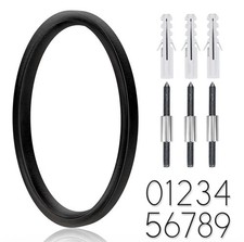 5" Stainless Steel Floating House Number, Metal Modern 0, Black