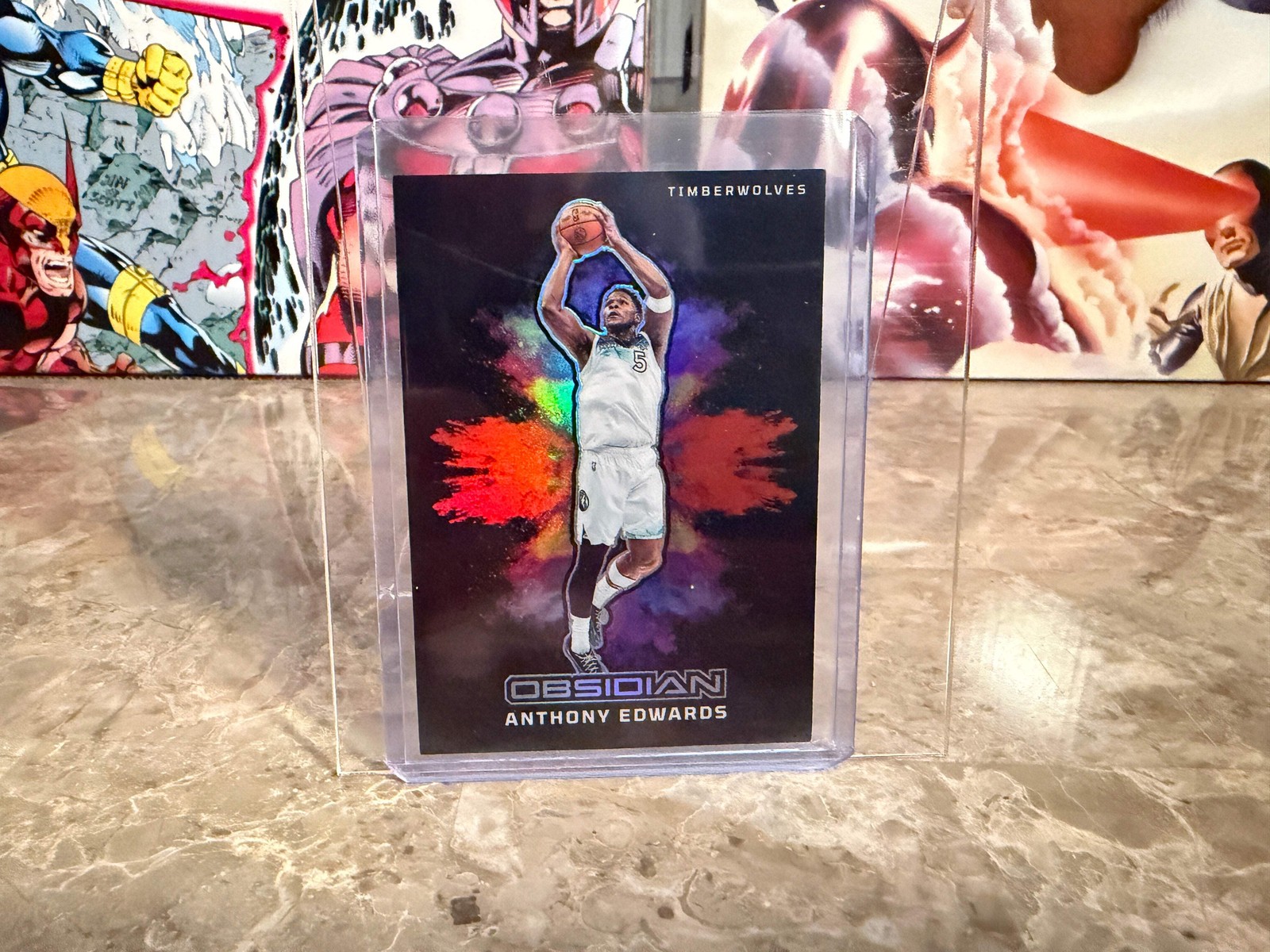 Anthony Edwards #4 Basketball Cards 2024 Panini Obsidian Black Color Blast trading card — raw and PSA graded price guide