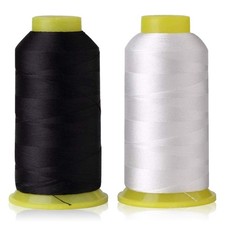Hilo de coser nailon reforzado T70 n. 69 Carrete 1500 yardas blanco y negro