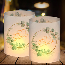 12 Windlicht Tischdeko Hochzeit, Liebe Hochzeitsdeko , Hochzeitstag, Eukalyptus 