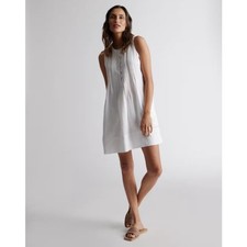 Quince 100% European Linen Sleeveless Swing Dress Women XS White NWT