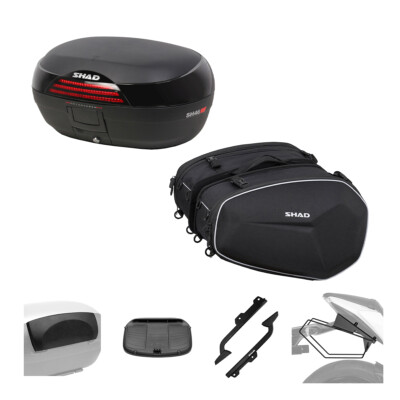 Set SHAD Bauletto SH46 Und Taschen E48 Se für Kawasaki 650 Z650 2016-2024
