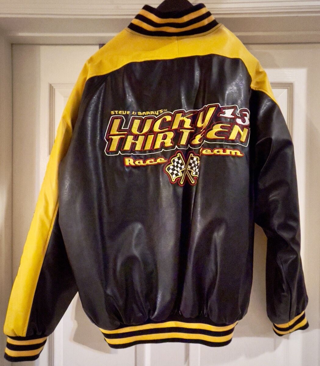 Steve & Barry Faux Leather Lucky 13 Race Team Jacket Size Steve & Barry Faux Leather Lucky 13 Race Team Jacket Size