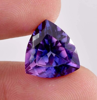 Natural 14X14 MM Purple Blue Java Plum Sapphire Trillion Cut Loose Gemstone AAA