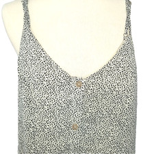 Sienna Sky Maxi Sun Dress Medium Black Dots Button Front
