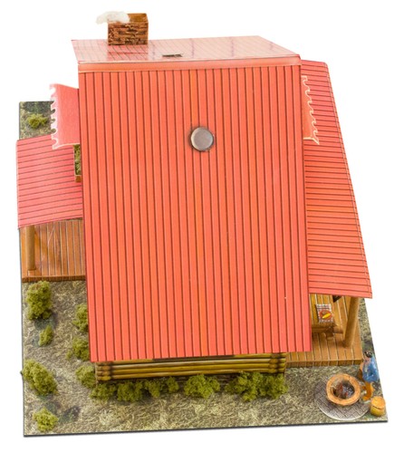 1:87 HO Scale "Log Cabin" Photo Real Miniature Model Building Kit Track Sets - Picture 10 of 12
