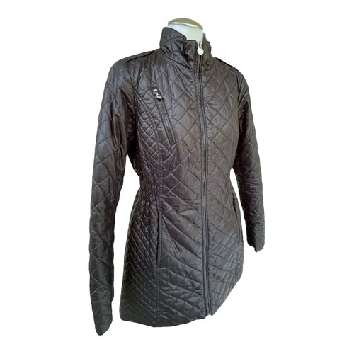 ROZ & ALI Womens S Quilted Puffer Jacket Mid Length Coat Lightweight Full Zip - Bild 14 von 24