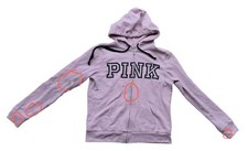 Victoria's Secret Pink Hoodie Jacket Women's Size S Zip Up Long Sleeve FLAWS