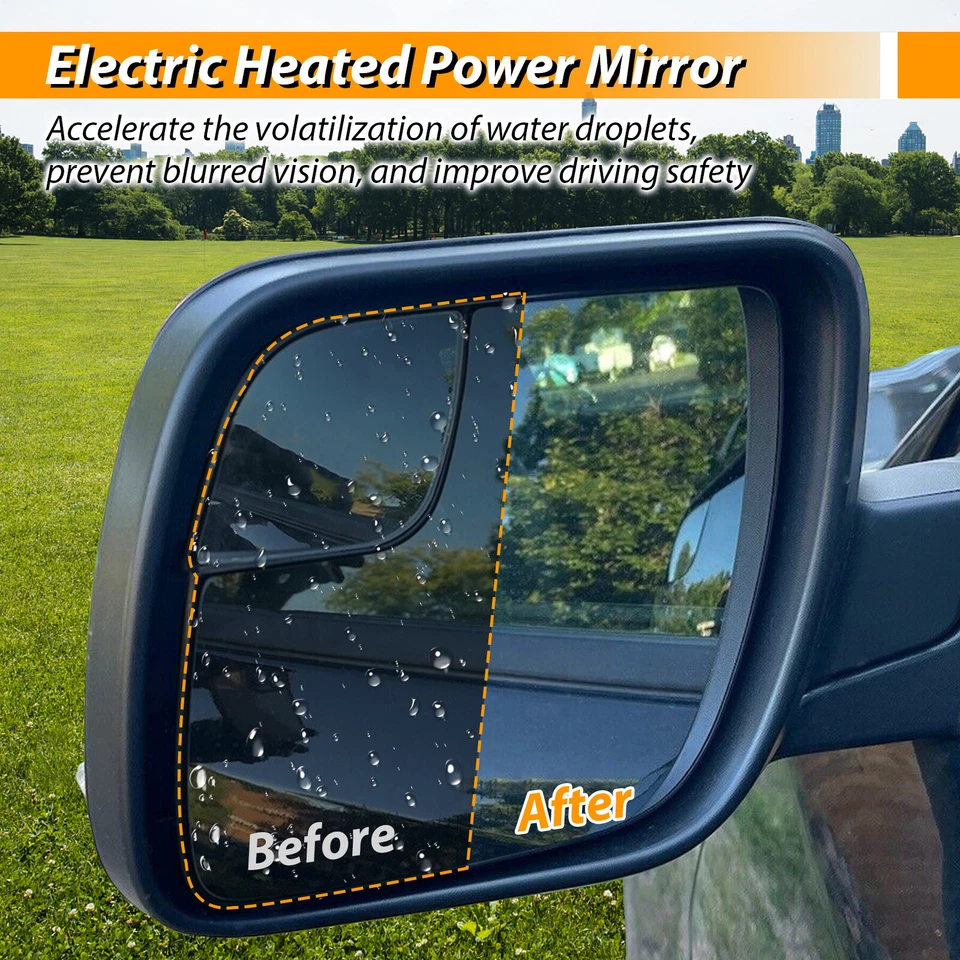 Heated w/ Turn Signal Light Side Mirrors Puddle Light For 16-19 Ford Explorer - Image 2 of 4