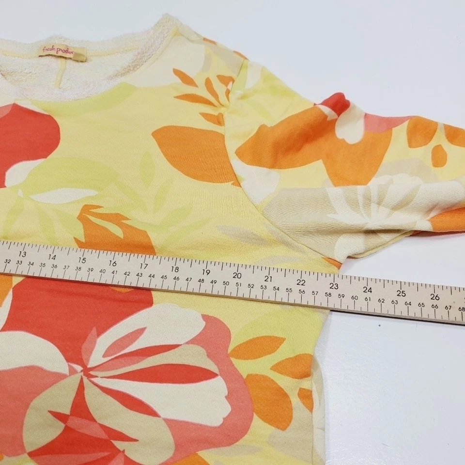 Fresh Produce Mujer Tropical Estampado Floral Terry Tela Sudadera Talla XL Amarilla  Foto 4 de 4