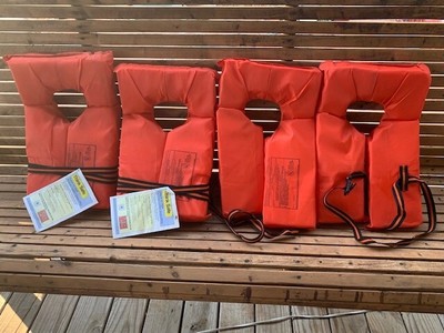 Type II Adult Life Jacket Vest - Orange, USCG Approved PFD For Boating & Fishing