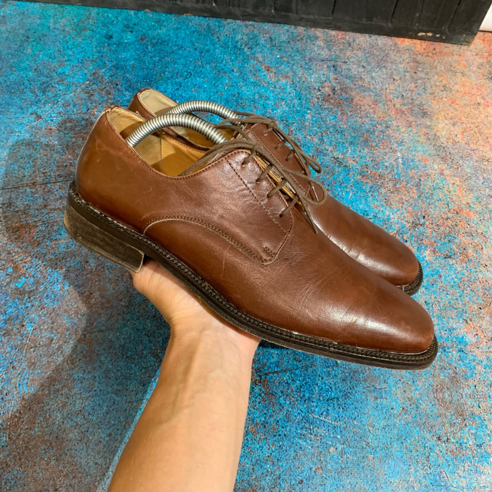 Derby vintage in pelle Yves Saint Laurent taglia 8