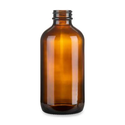 Amber Glass Bottle for Vanilla Extract, Boston Rounds