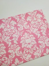 Michael Miller Dandy Damask Pink White  Cotton Sew Quilt Cotton OOP ONE YARD