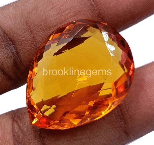 Piedra preciosa suelta corte pera natural Brasil 41,30 quilates certificado citrino naranja 4RDF - Imagen 5 de 13