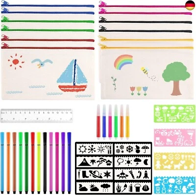 TUFA 12 Stück DIY Blanko Stoffbeutel, Stoffbeutel zum Bemalen, Stoffbeutel